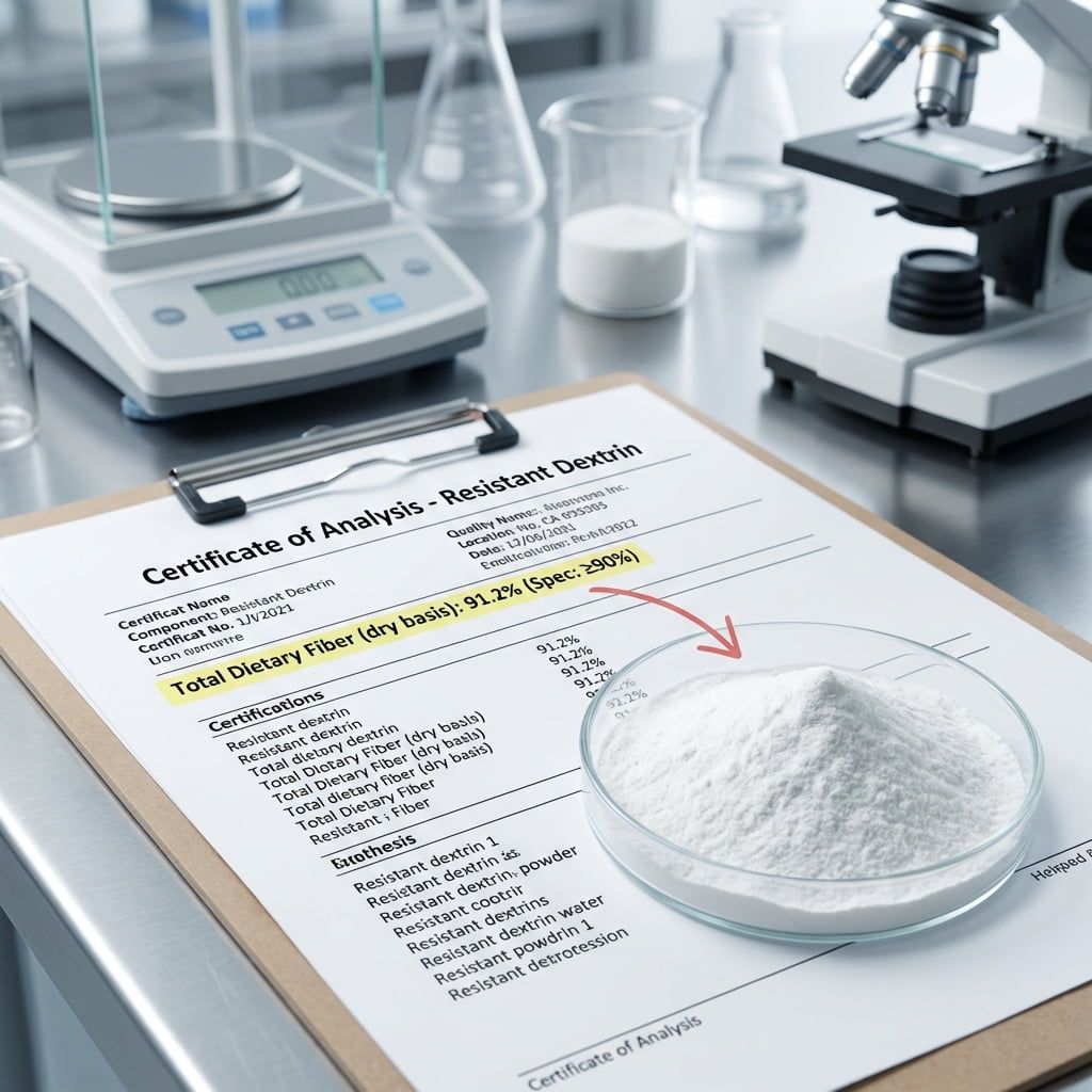 QC lab checking resistant dextrin COA