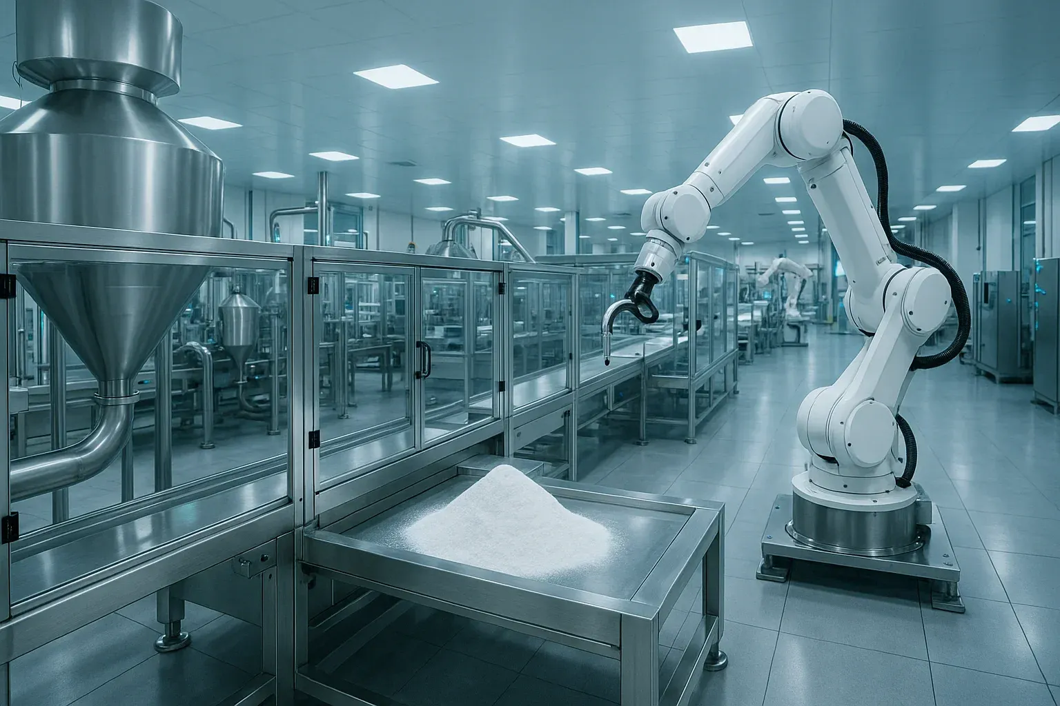 Modern automated ingredient manufacturing facility in China