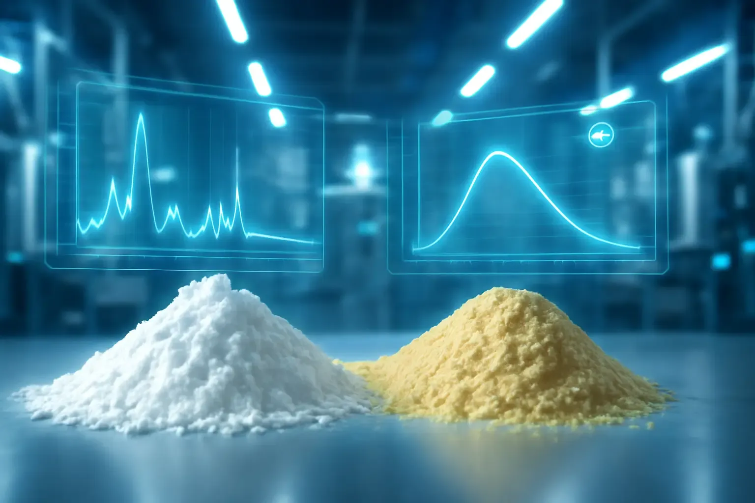 Conceptual image of advanced manufacturing and data-driven quality control for microcrystalline cellulose and resistant dextrin