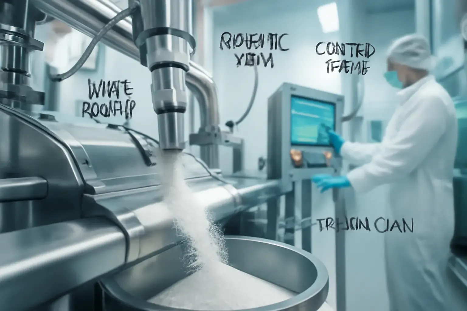 Automated GMP ingredient production line ensuring consistency