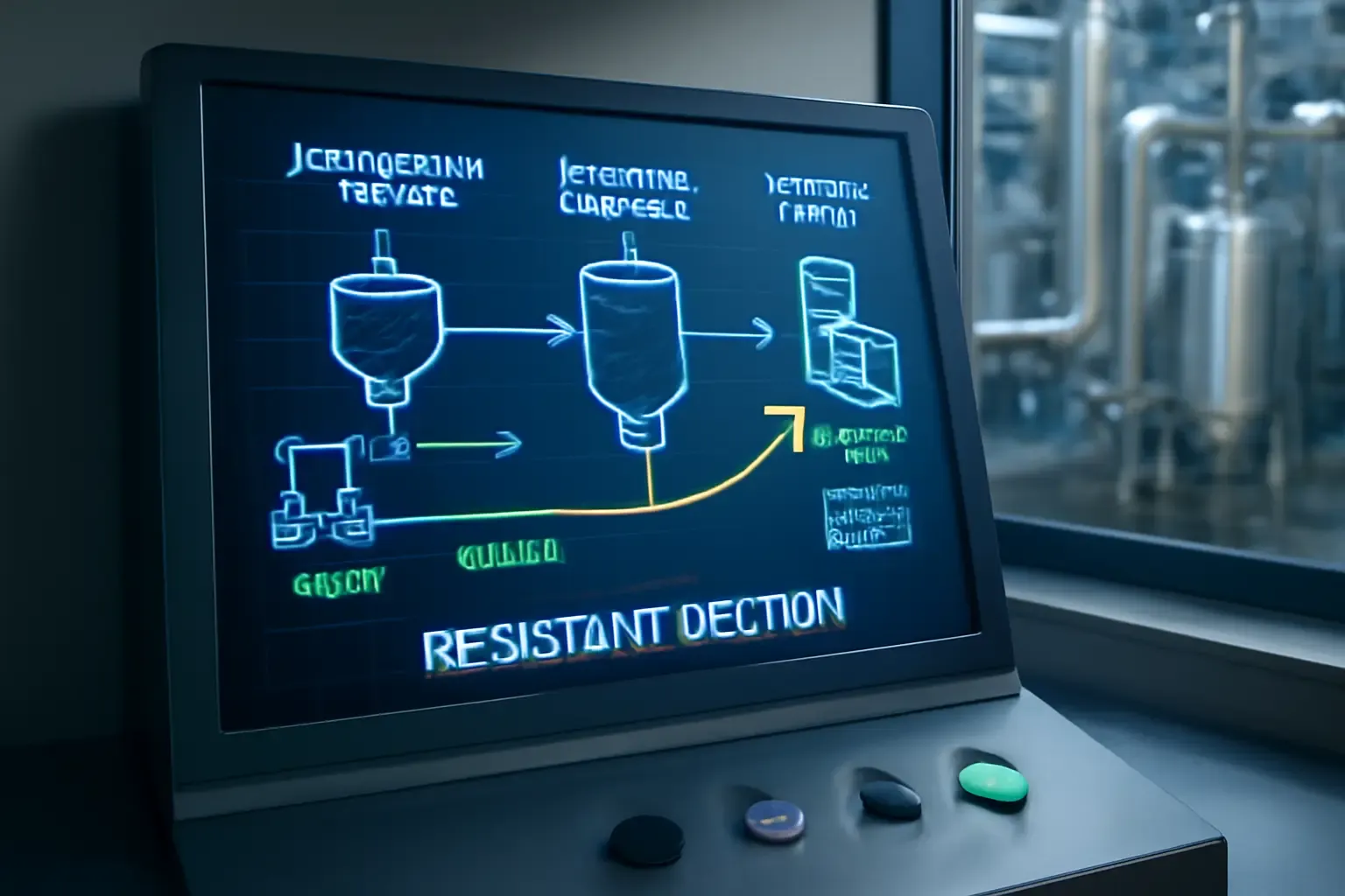 Automated central control panel in a modern dietary fiber factory.